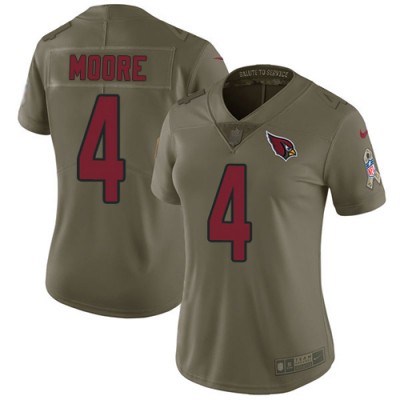 Nike Arizona Cardinals #4 Rondale Moore Olive Women's Stitched NFL Limited 2017 Salute To Service Jersey